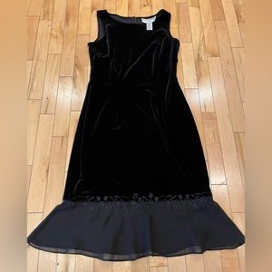 Vintage Jessica Howard Black Velvet Cocktail Party Dress 10P